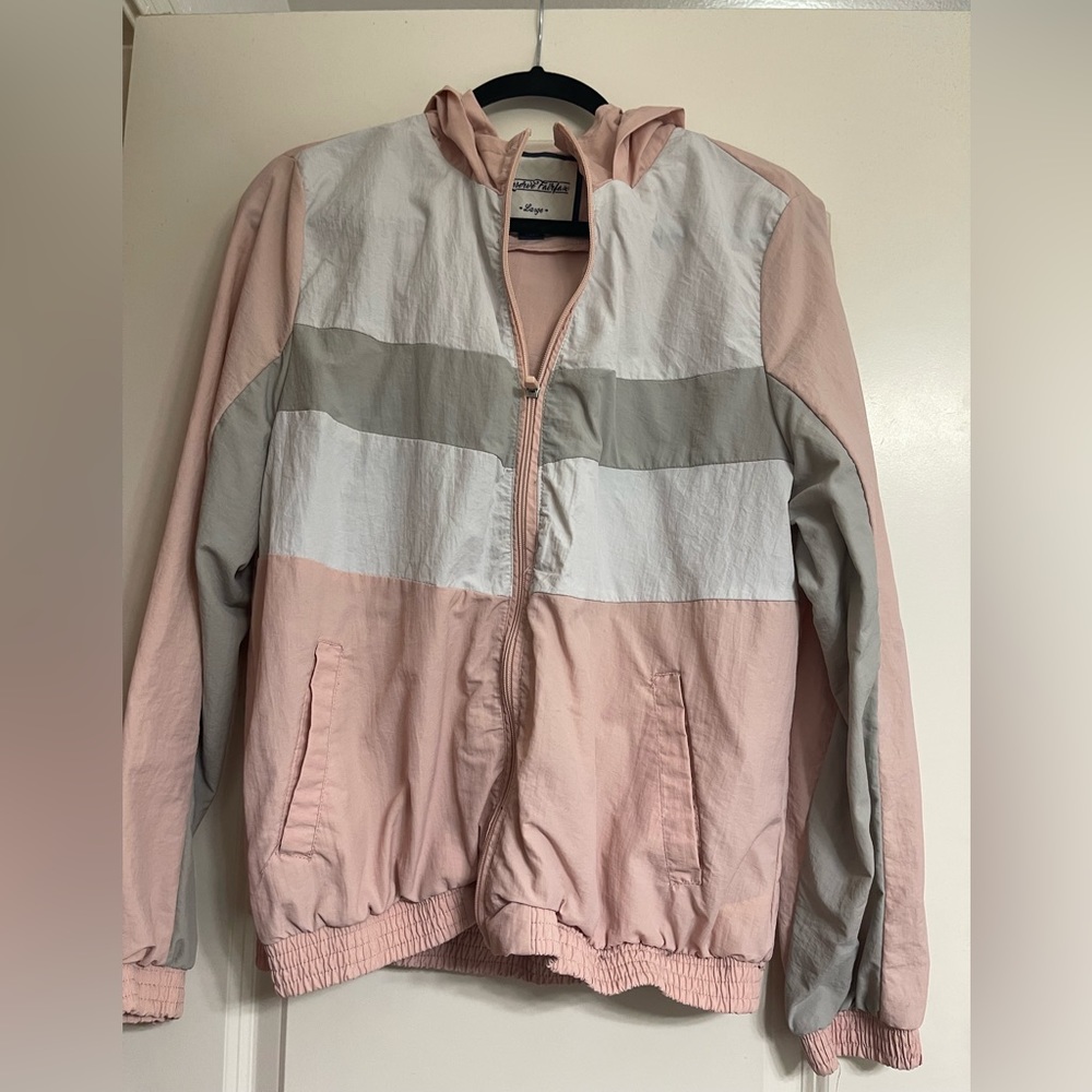 Pink and Grey Rain Jacket